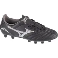 Mizuno Morelia Neo IV Pro Gras Voetbalschoenen (FG) Zwart Zilver