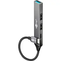 Goobay USB hub (USB-C) | 3x USB-A + 1x USB-C | USB2.0/3.0 | aluminium | 0,10 meter