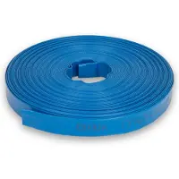 Eberth 1" platte tuinslang voor pompen, 50 m lang, 1 inch, diameter 25 mm, flexibel, stevig PVC, industriële slang, waterslang voor besproeiing, in blauw