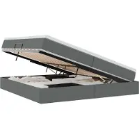 vidaXL Opslag bed met matras Donkergrijs 200 x 200 cm Polyester