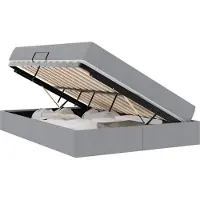 vidaXL Opbergbed met matras Lichtgrijs 140 x 190 cm Polyester