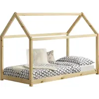 En.casa Kinderbed - houten bed - huisbed - 200x90 - houtlook
