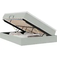 vidaXL Opbergbed met matras met opslag Lichtgrijs 140 x 200 cm Fluweel