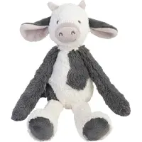 Happy horse Koe Casper Knuffel 38cm - Wit/Grijs - Baby Knuffel