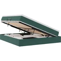 vidaXL Opbergbed met matras Donkergroen 160 x 200 cm Fluweel