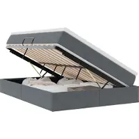 vidaXL Opbergbed met matras Donkergrijs 140 x 190 cm Fluweel