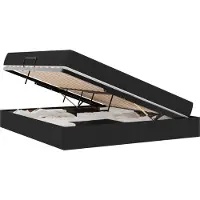 vidaXL Opbergbed met matras met opslag Zwart 180 x 200 cm Polyester