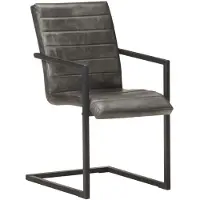 vidaXL Eetkamerstoelen 2 st echt leer grijs