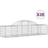 vidaXL Gabionen met boogvorm, 20 stuks, 200x50x40/60 cm, verzinkt staal