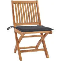 vidaXL Tuinstoelen 2 st met antracietkleurige kussens massief teakhout