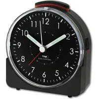 TFA-Dostmann 60.1513.01 - Wekker - Analoog - Radiogestuurde tijdsaanduiding - Stil uurwerk "Sweep" - Alarm - Snooze - Kunststof - Lichtgevende wijzers - Schermverlichting - Zwart