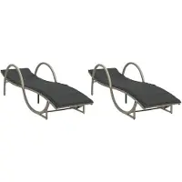 vidaXL Ligbedden 2 st met kussens poly rattan lichtgrijs
