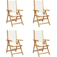 vidaXL Tuinstoelen 4 st massief hout en stof crèmewit