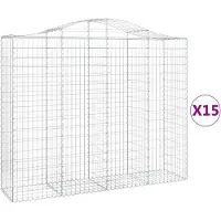 vidaXL Schanskorven 15 st gewelfd 200x50x160/180 cm ijzer