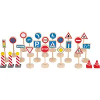Small Foot - Houten Mini Verkeersbordenset, 25dlg.
