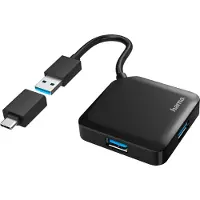 Hama 00200116 USB-hub zwart - 4 poorten - 5000 Mbit/s