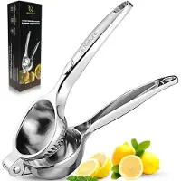 Hi Nature Robuuste Kwaliteit Citroenpers | Limoenpers - Handmatige Citroenpers - Lemon squeezer - Citrusknijper - Fruitpers - Sinaasappelpers | Zilver