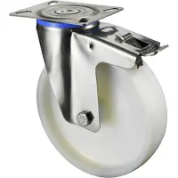 BS Rollen Zwenkwiel | wiel d. 100 mm draagvermogen 130 kg | met totale rem van kunststof | 95x80 mm | 1 stuk - H120.A90.100 H120.A90.100