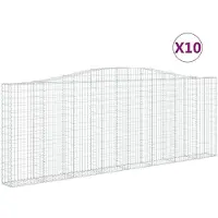 vidaXL Schanskorven 10 st gewelfd 400x30x140/160 cm ijzer
