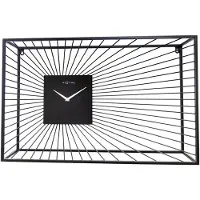 Nextime Vasco – Grote Wandklok – 70 × 45 × 15 cm – Metaal – Zwart – Stil