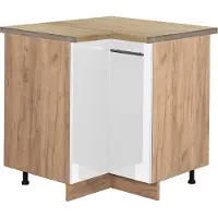 Vicco Hoekkast Fame-Line Wit Hoogglans 80.5 cm , WB Eik, Model 46126