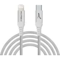 Akashi ALTCABLMFIUSBC, 1 meter, Lightning, USB-C, Samec, Samec, Wit