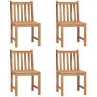 vidaXL Tuinstoelen 4 st met kussens massief teakhout