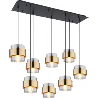 Globo Lighting hanglamp, metaal, mat zwart, 8x E27