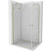 Mexen Roma Duo draaideur douchecabine 90 x 80 , transparant, goud - 854-090-080-50-00-02