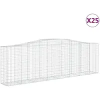 vidaXL Schanskorven 25 st gewelfd 400x50x120/140 cm ijzer