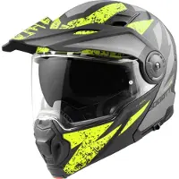 Bogotto FG-102 Safari Fiberglas Enduro Helm Zwart Grijs Geel Maat XS