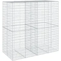 vidaXL Gabion met deksel, 200x100x200 cm, verzinkt staal