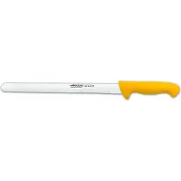Arcos Konditormes , model 293700, gemaakt van roestvrij staal Nitrum, met een ergonomisch geel polypropyleen handvat en een 30 cm lemmet. Geschikt voor gebruik in een vitrine