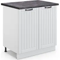 Vicco Keukenonderkast Fame-Line, Wit landelijk/Wit, 80 cm antraciet werkblad