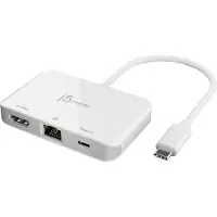 J5CREATE JCA351-N (USB C), Docking station + USB-hub, Wit