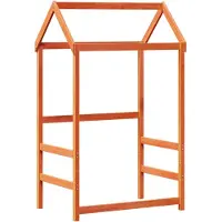 vidaXL Kinderbedhuisje 98x70x176,5 cm massief grenenhout wasbruin