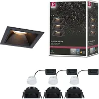 Paulmann 93125 Cole LED-inbouwlamp Set van 3 stuks LED LED vast ingebouwd 18 W Zwart