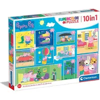Clementoni - Puzzel - 10 in 1 - Peppa Pig - Puzzel Voor Kinderen - Supercolor