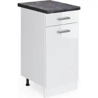 Vicco Keukenonderkast R-Line Wit Hoogglans 40 cm , WB Antraciet, Model 45772