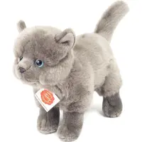 Teddy HERMANN® kartuizer kat staand donkergrijs, 20 cm
