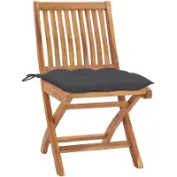 vidaXL Tuinstoelen 2 st met antracietkleurige kussens massief teakhout