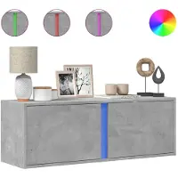 vidaXL Tv-wandmeubel met LED-verlichting 100x31x35 cm betongrijs
