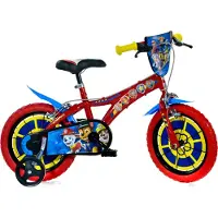 Dino Bikes Kinderfiets Paw Patrol 14 inch met zijwieltjes, drinkfles en klep