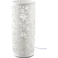 Gilde tafellamp, bloemendesign, porselein, wit, verpakkingseenheid 1, hoogte 27 cm, diameter 12 cm. Artikelnummer: 32013, EAN: 4009079320138