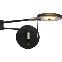 Steinhauer Led wand leeslamp Turound 10w - 2700K - 62cm zwart smoke glas