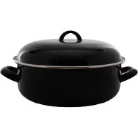 CasaLupo Massamarkt Braadpan, geëmailleerd, zwart, 28 cm, 6,5 liter