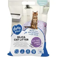 Duvo+ duvoplus fresh & clean kattenbakvulling Premium Silica lavendel voor kattenbakken 16L/6.3kg
