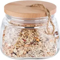 Aps -Germany Voorraadpotten met Luchtdichte Deksels - 14 cm x 14 cm x H 11 cm - 1.0 liter - Stapelbaar - Glazen Voorraadbussen -