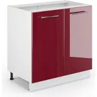 Vicco Keukenonderkast Fame-Line Bordeauxrode hoogglans/Wit 80 cm zonder werkblad, Model 34775