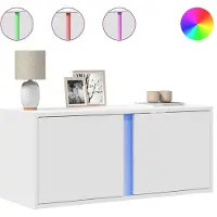 vidaXL Tv-wandmeubel met LED-verlichting 80x31x35 cm wit